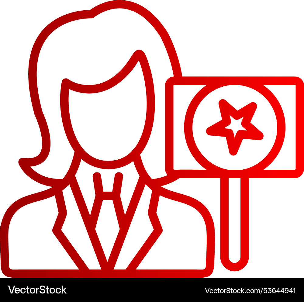 Supporter line gradient icon Vector Image
