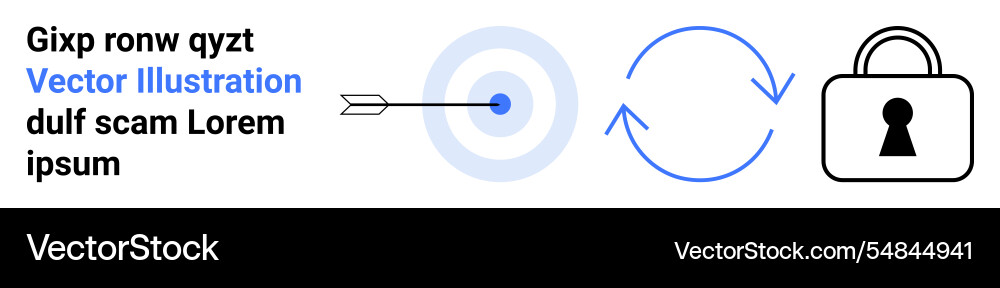 Target with arrow refresh arrows and padlock Target with arrow refresh arrows and padlock vector image