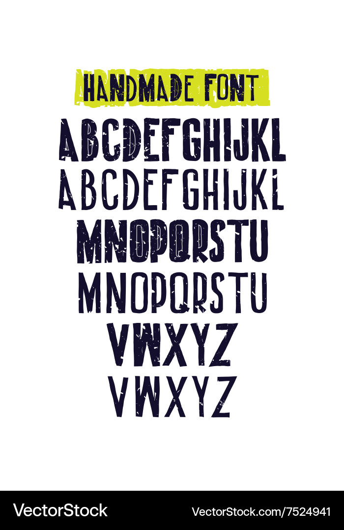 Typographic compositions letters of the alphabet Vector Image