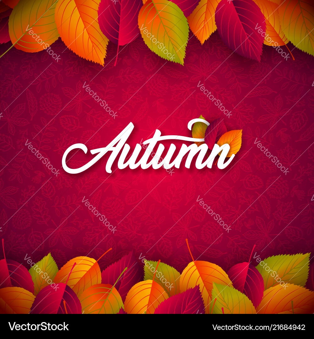 Autumn with falling leaves Autumn with falling leaves vector image