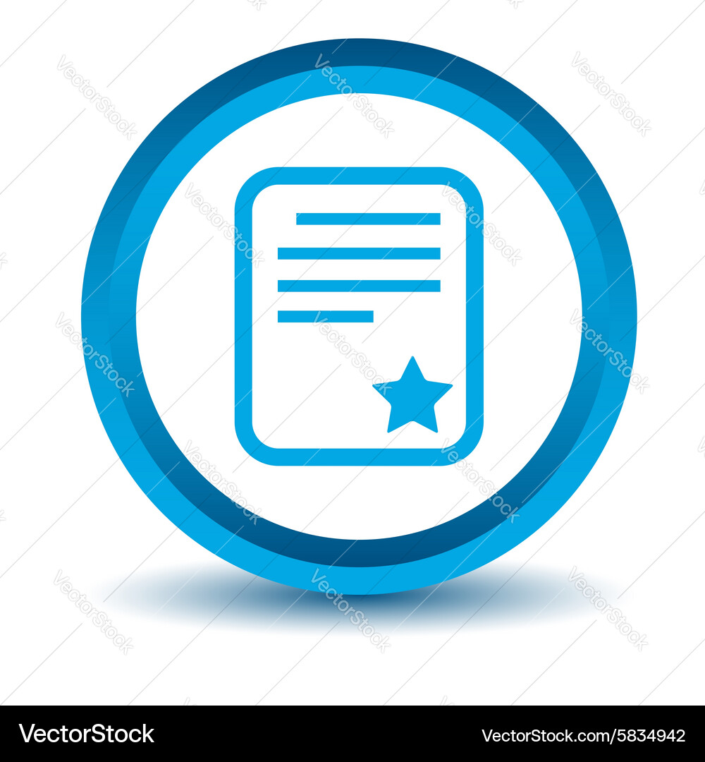 Best document icon blue 3d Vector Image