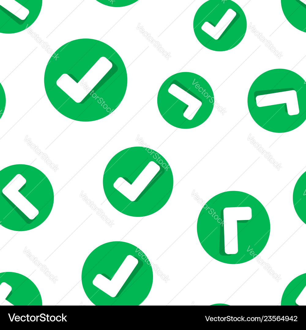 Check mark icon seamless pattern background ok vector image