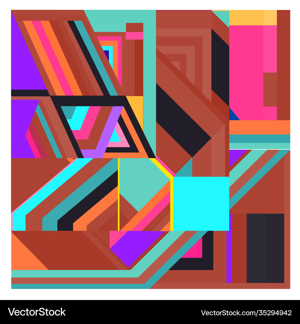 Colorful geometric and curve background pattern Vector Image