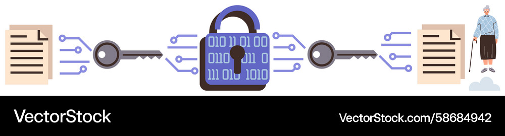 Data Security & Encryption Concept Vector Image
