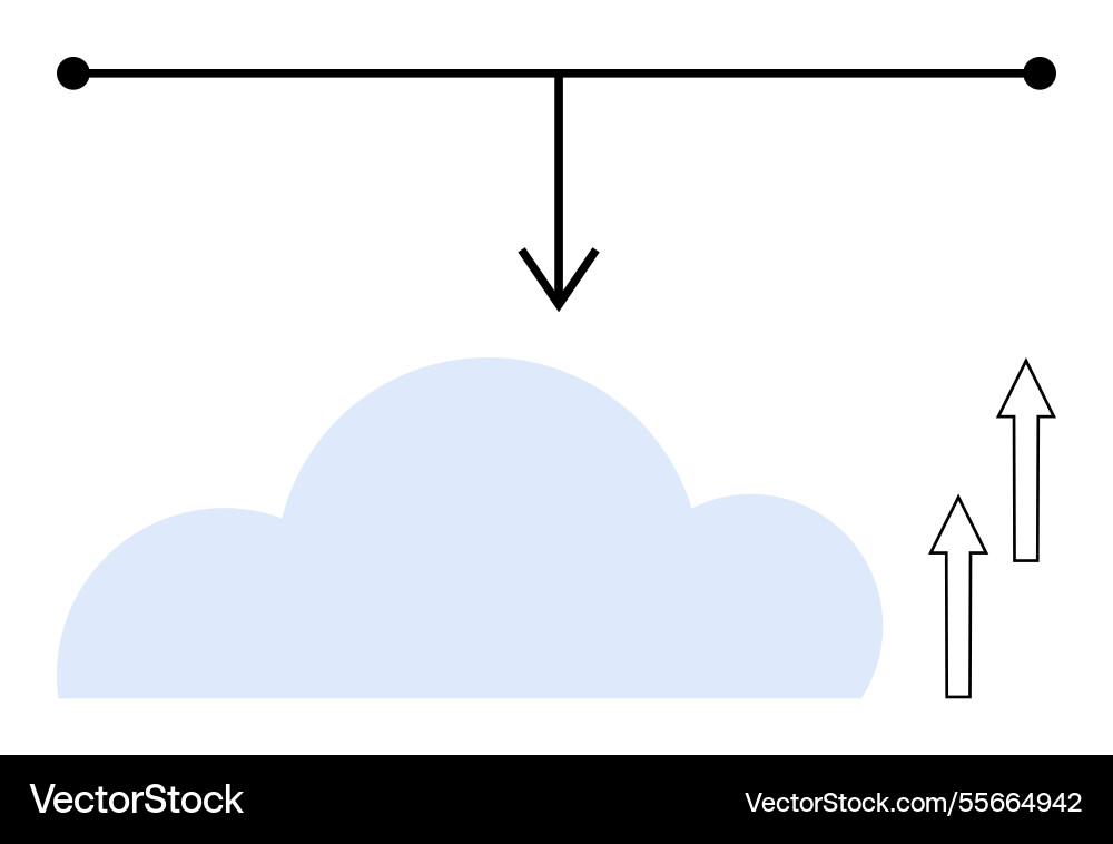Data transfer representation with central server Data transfer representation with central server vector image