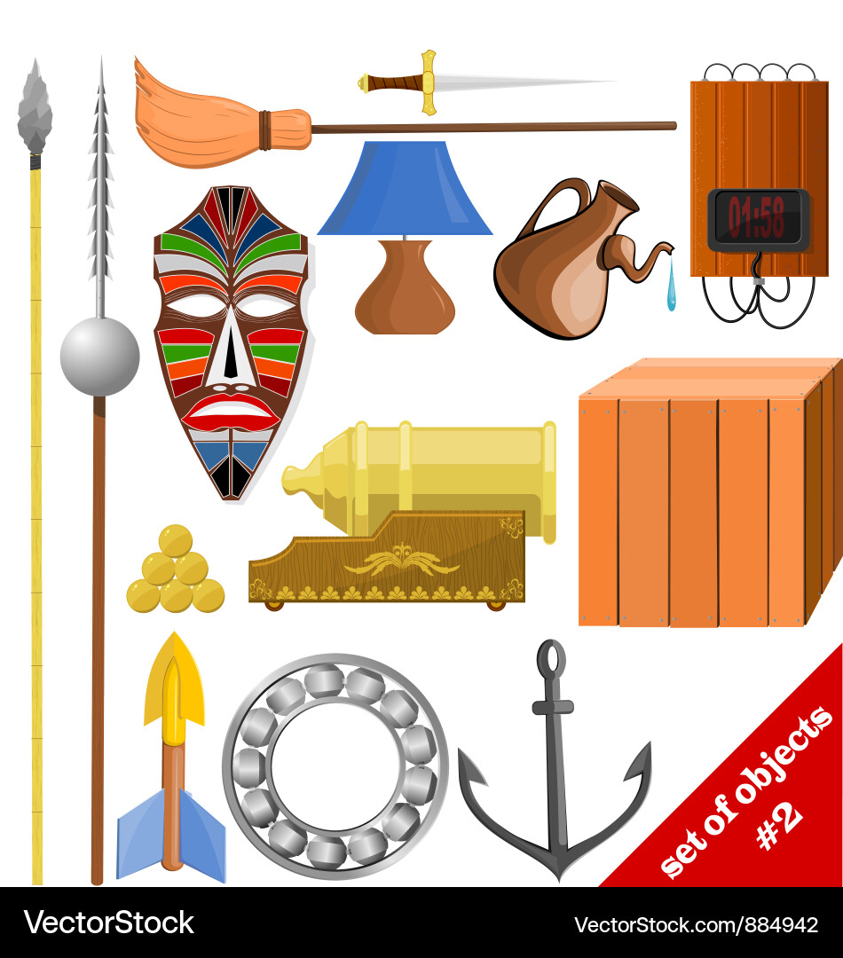 Diverse Object Collection Vector Image