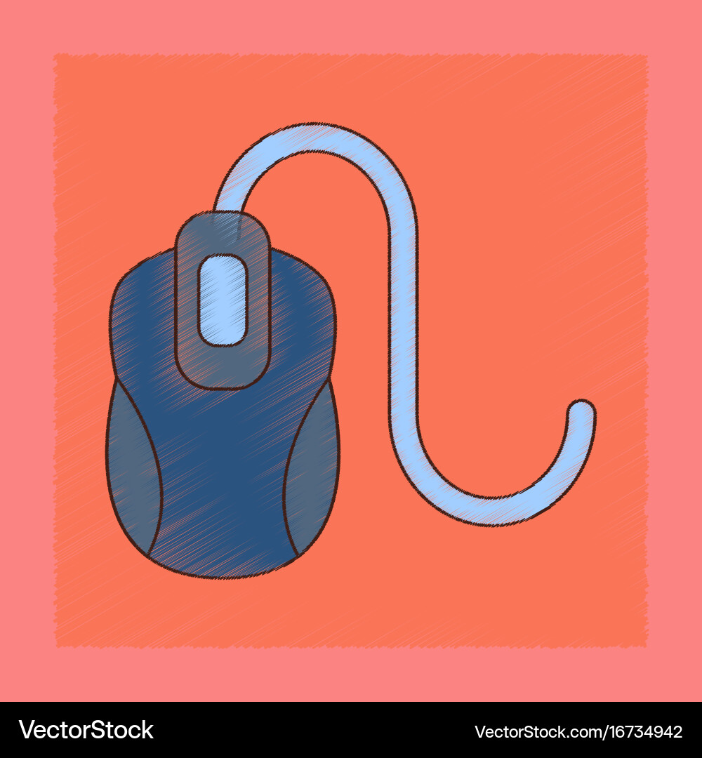Flat shading style icon computer mouse vector image