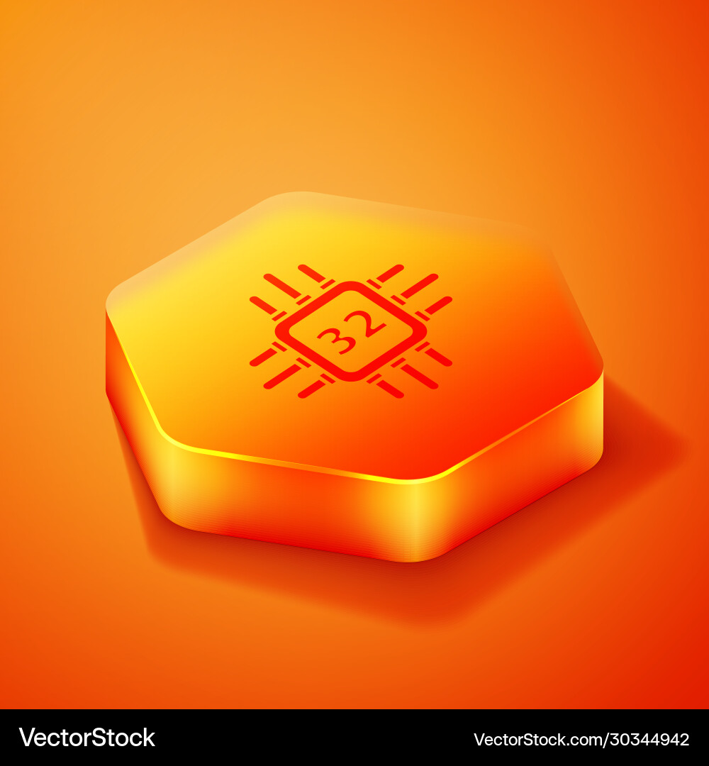Isometric computer processor with microcircuits Isometric computer processor with microcircuits Vector Image