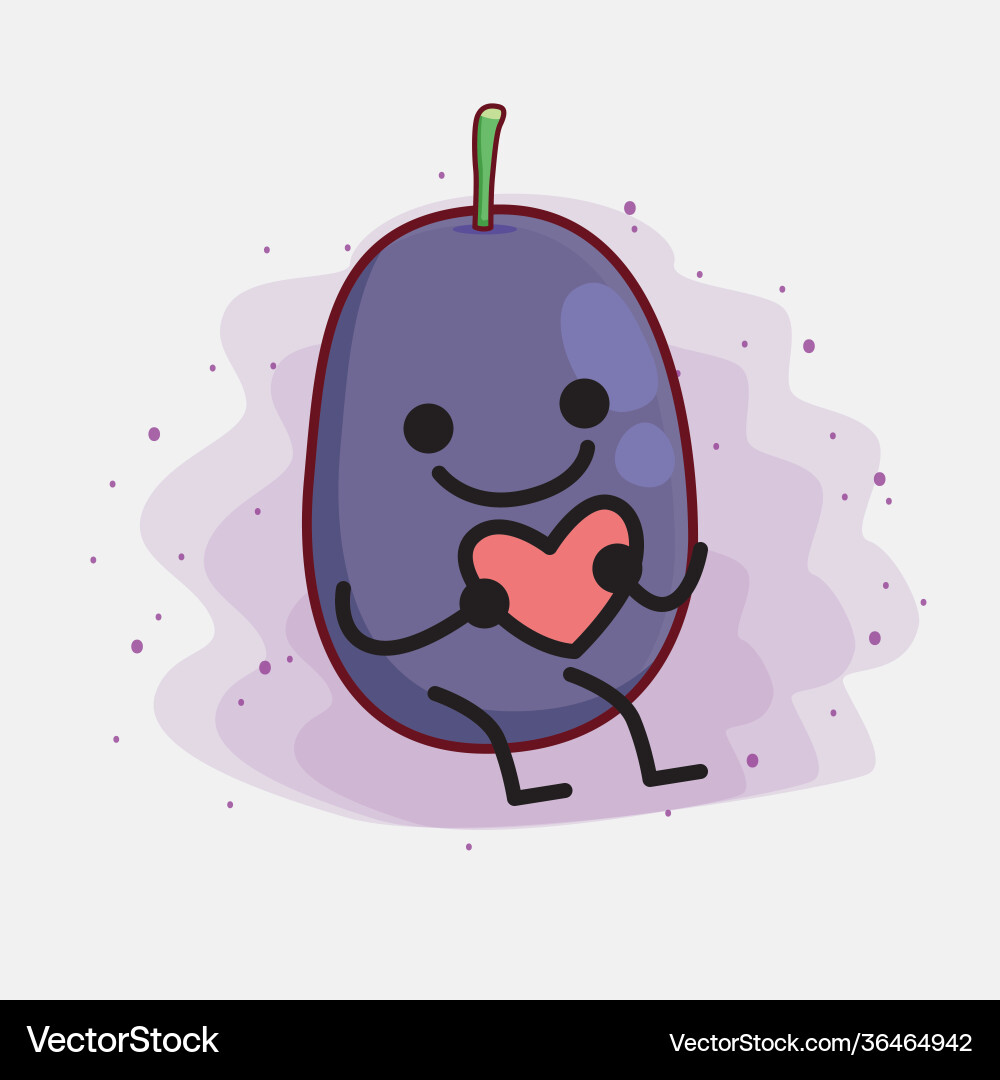 Java plum fruit cute character with simple face Vector Image