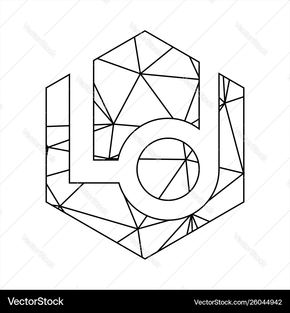 Ld geometric triangle block chain font Ld geometric triangle block chain font vector image