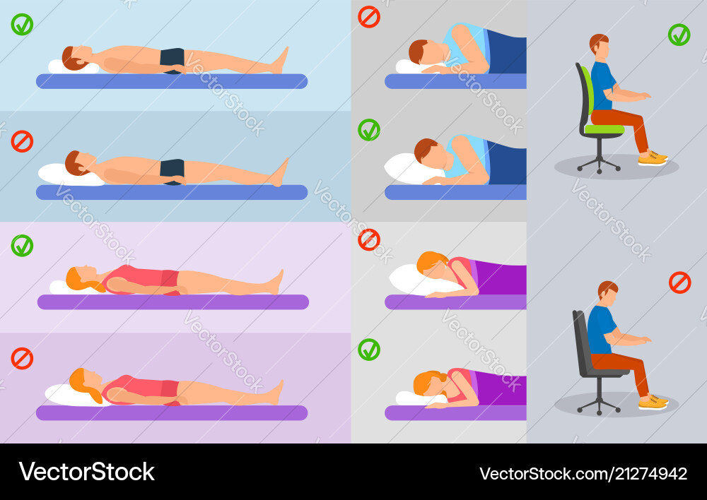 Orthopedic pillow banner concept set flat style Orthopedic pillow banner concept set flat style vector image