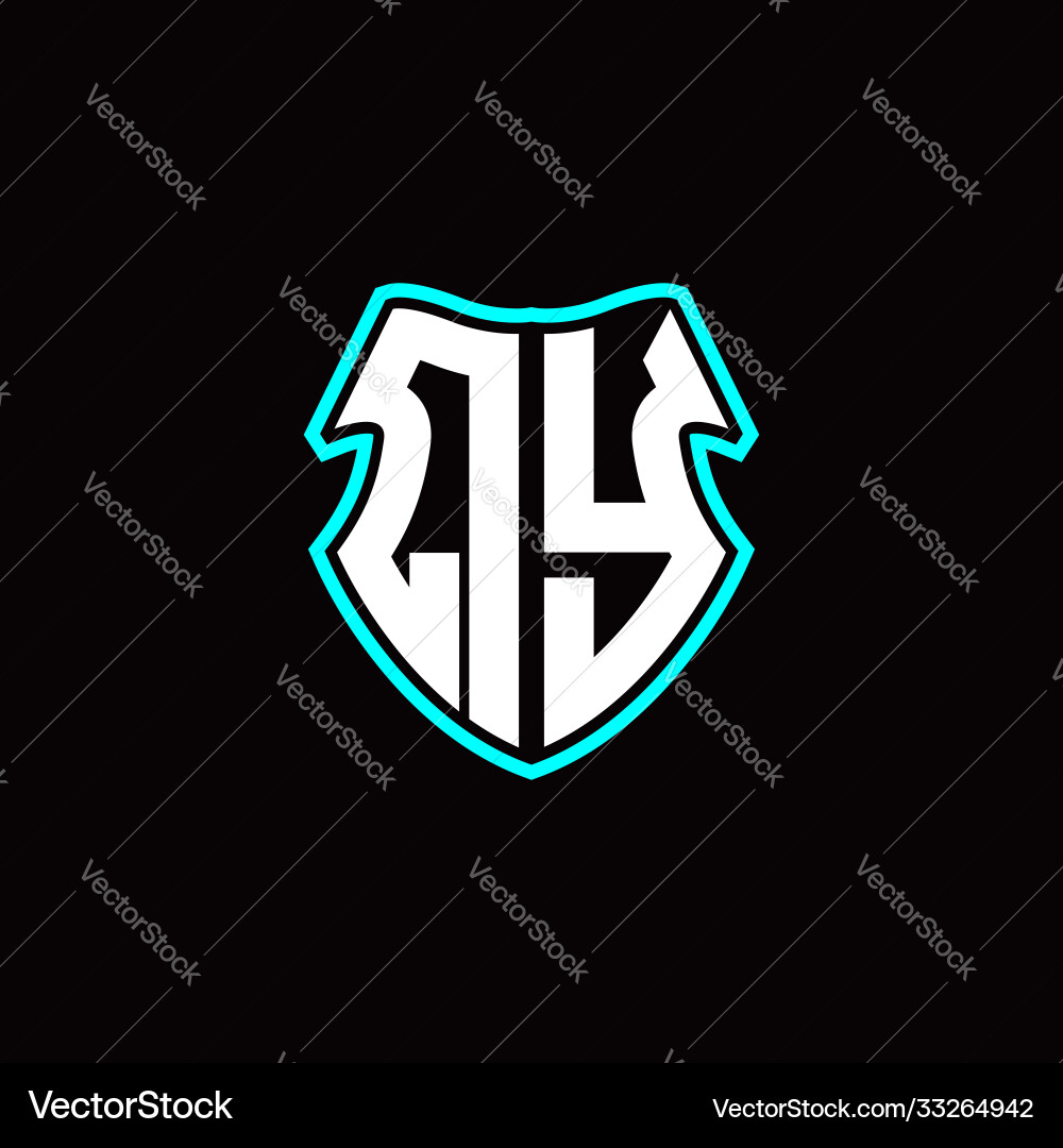 Q y initial logo design with a shield shape Q y initial logo design with a shield shape vector image