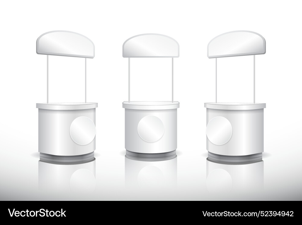 Realistic promotion counter table front view Vector Image