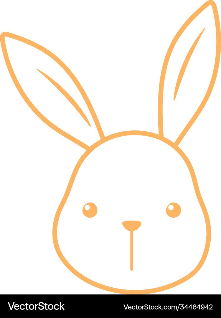 Süße Cartoon Hase Gesicht Vektorbild