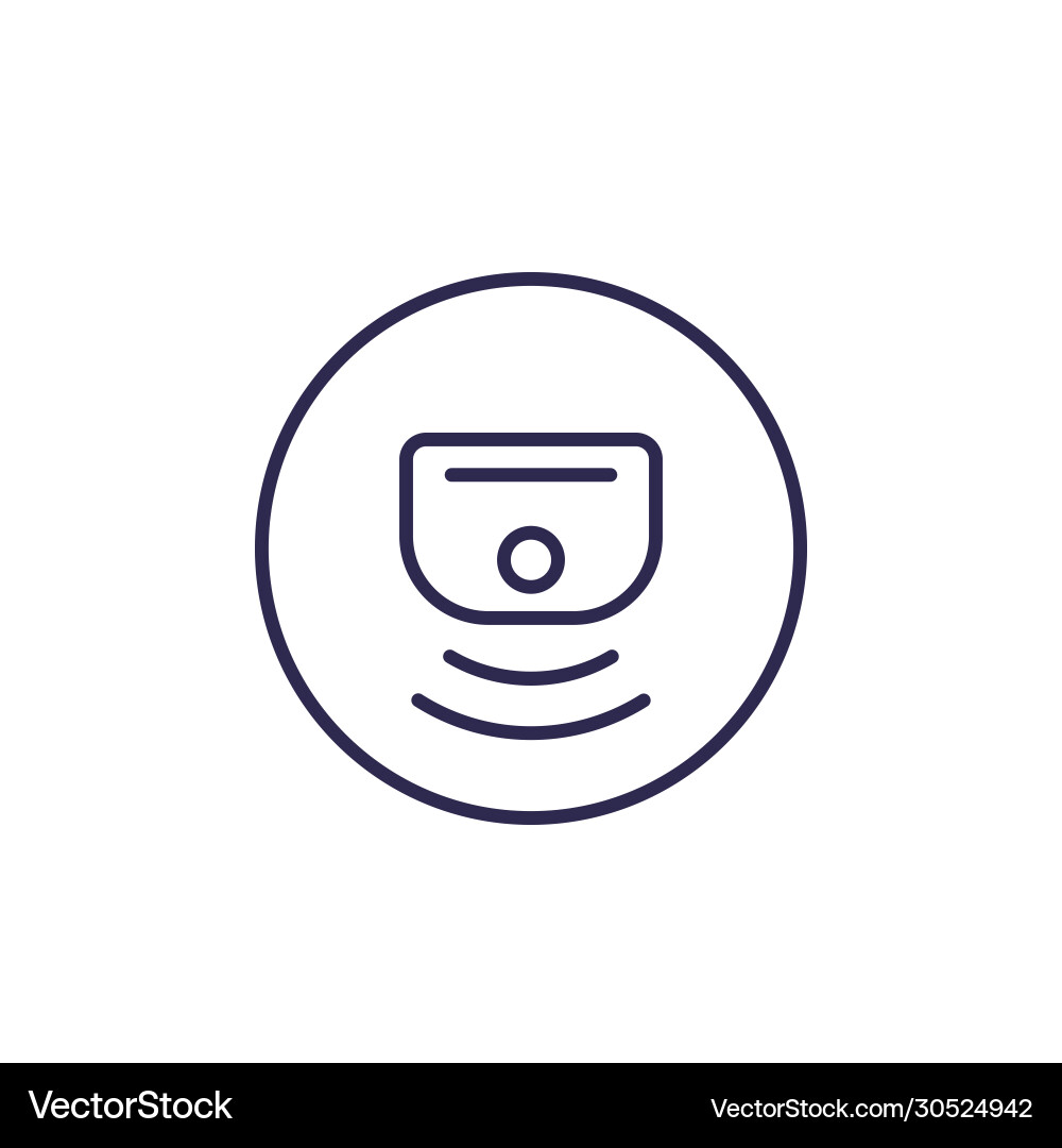 Sensor Line Icon - Wireless Signal Royalty Free Vector Image