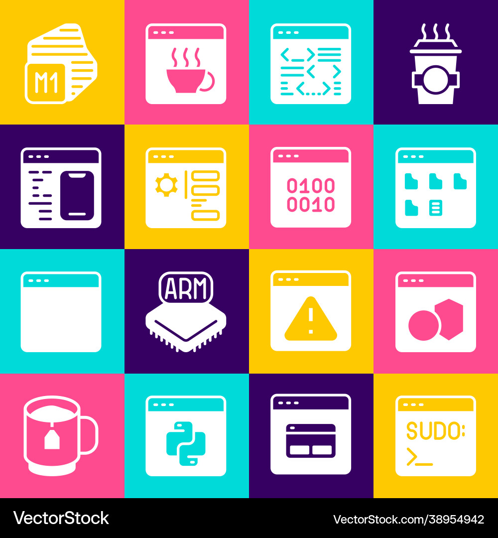 Set code terminal software browser files Set code terminal software browser files vector image