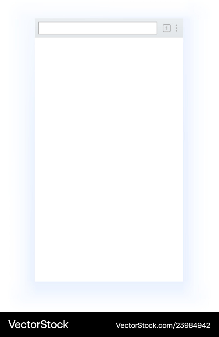 Simple style blank mobile browser window isolated Simple style blank mobile browser window isolated vector image