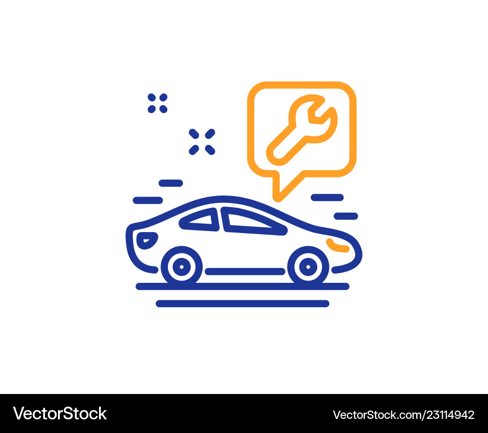 Spanner tool line icon car repair service sign Spanner tool line icon car repair service sign Vector Image