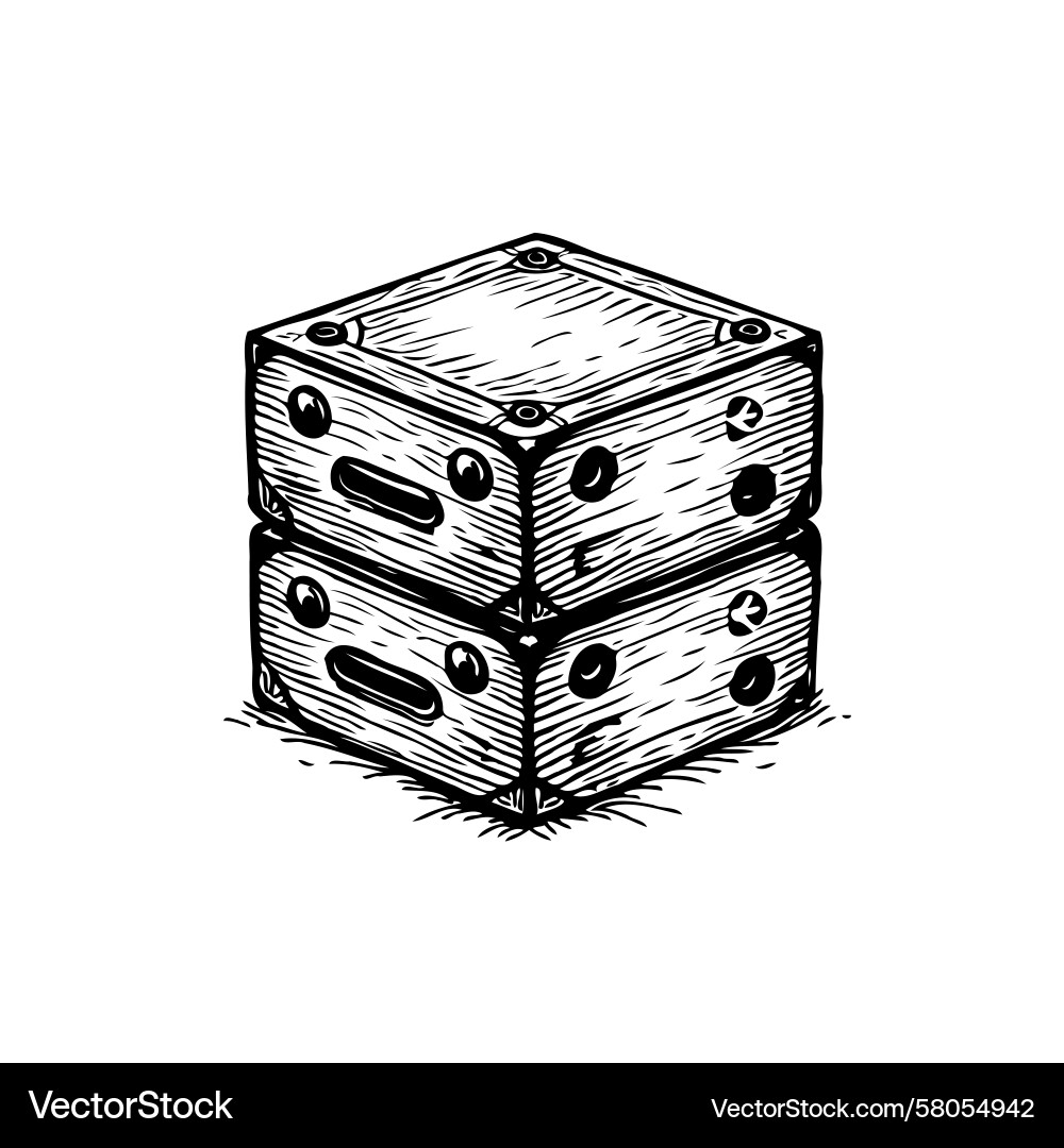 Stacked Square Boxes Sketch Vector Image