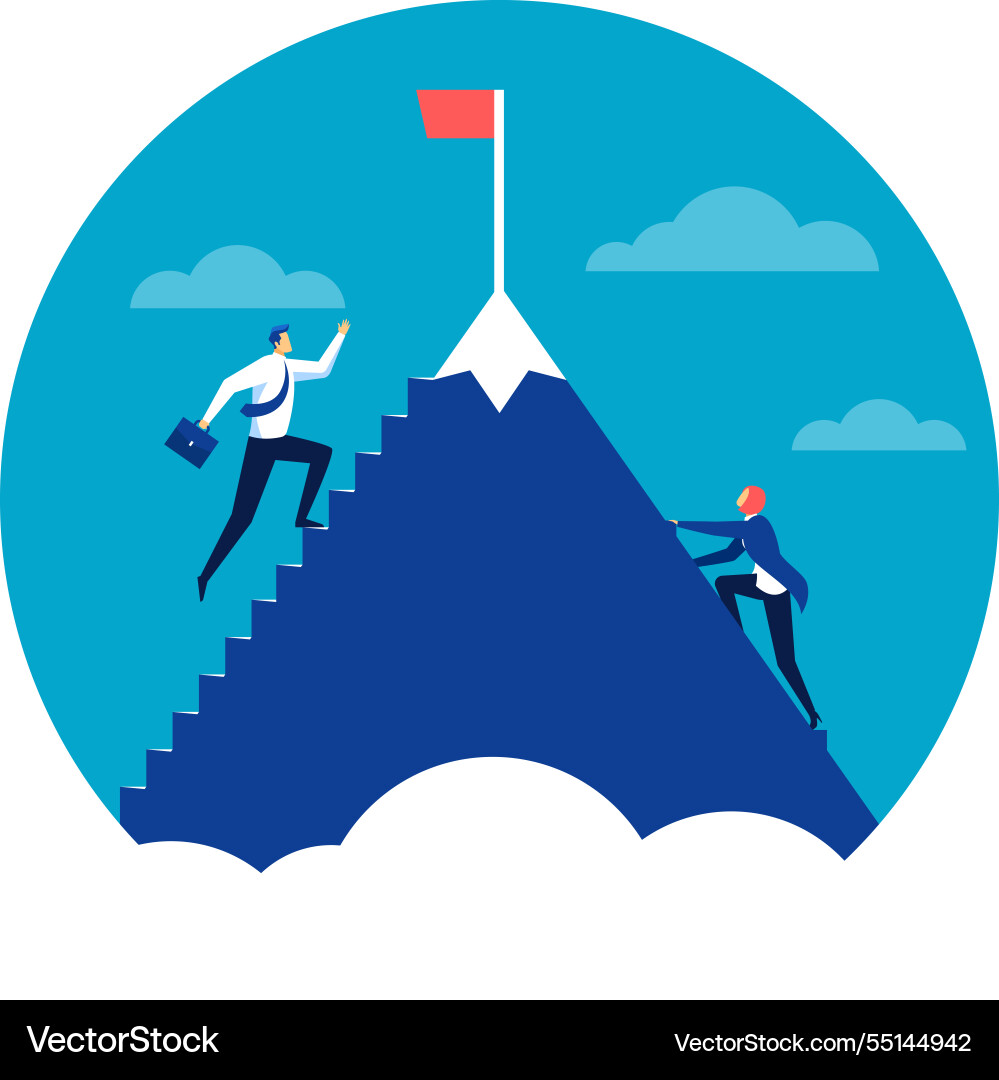 Two businessmen are taking different paths Vector Image