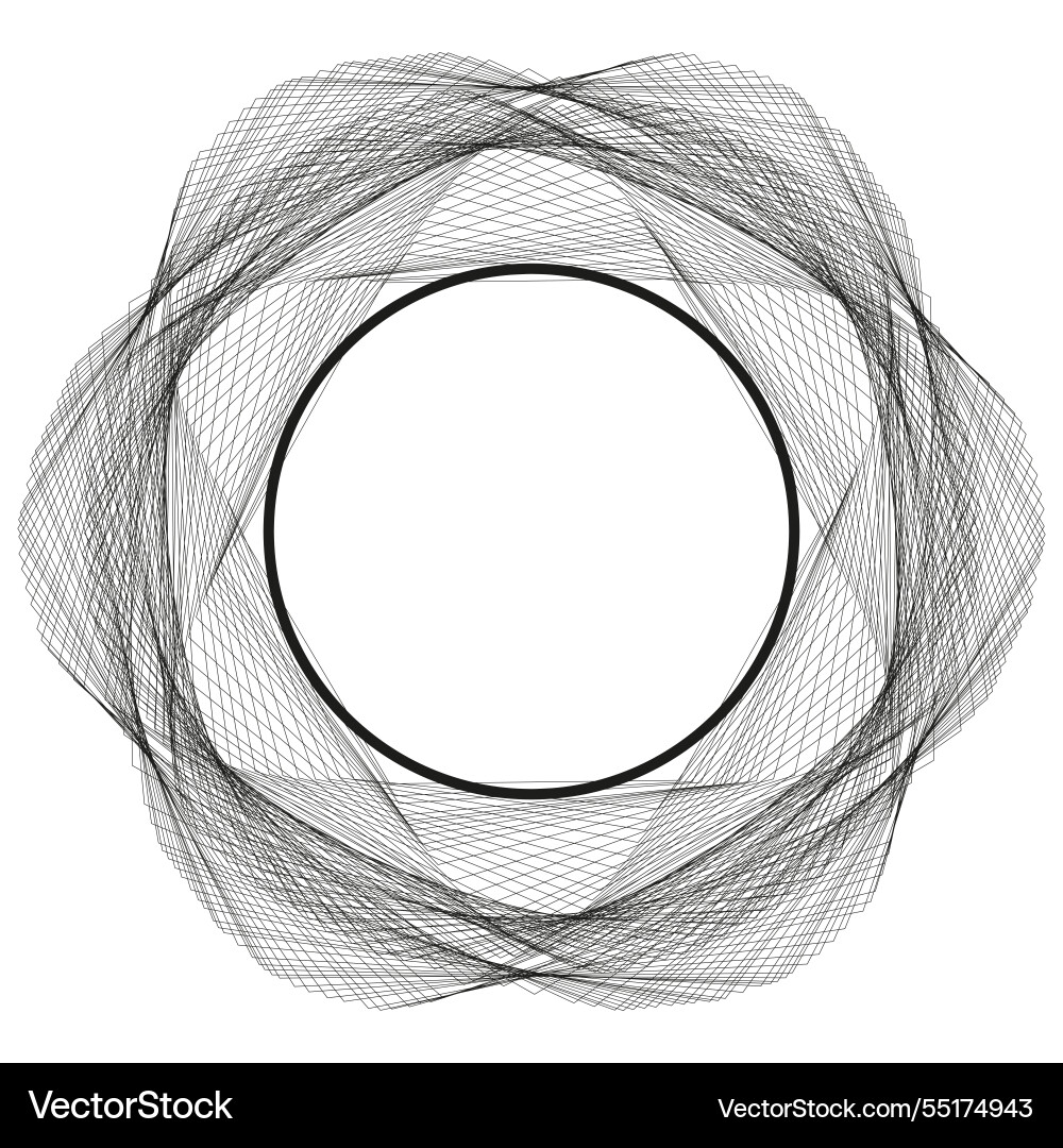 Abstract circular web geometric pattern black Abstract circular web geometric pattern black vector image