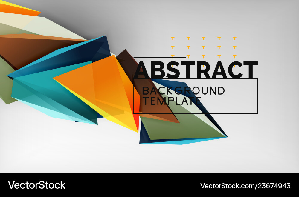 Abstract color triangles geometric background Vector Image