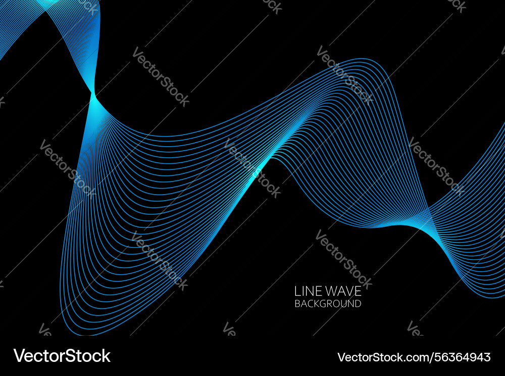 Abstract dynamic line wave background Vector Image