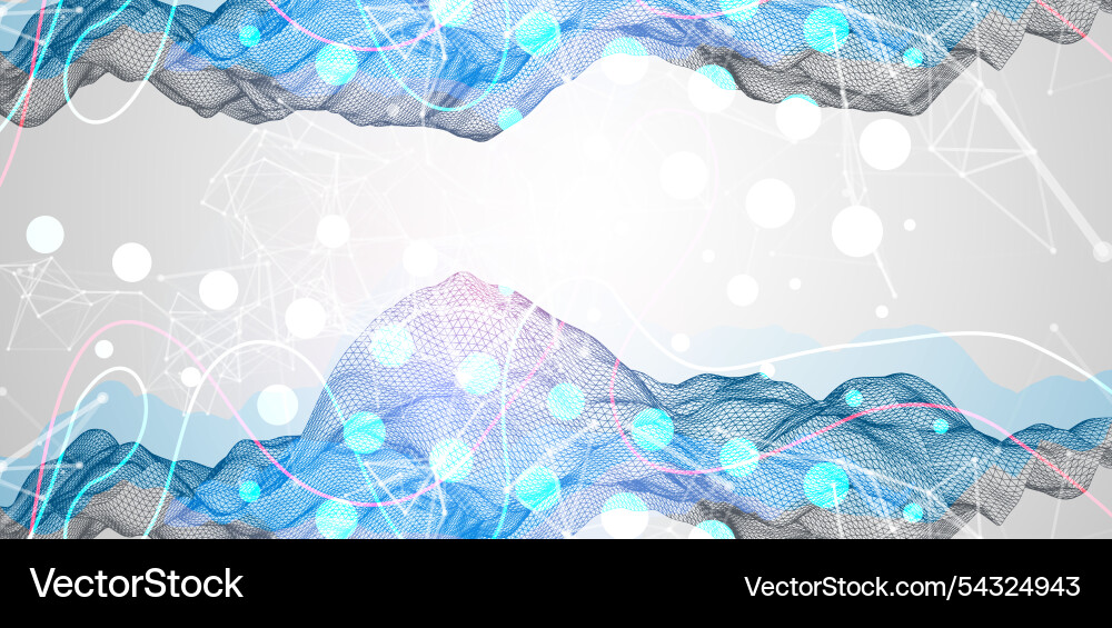Abstract frame wave with colored spots Vector Image