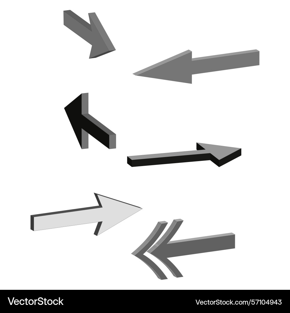 Arrow direction set gray pointer collection Arrow direction set gray pointer collection vector image