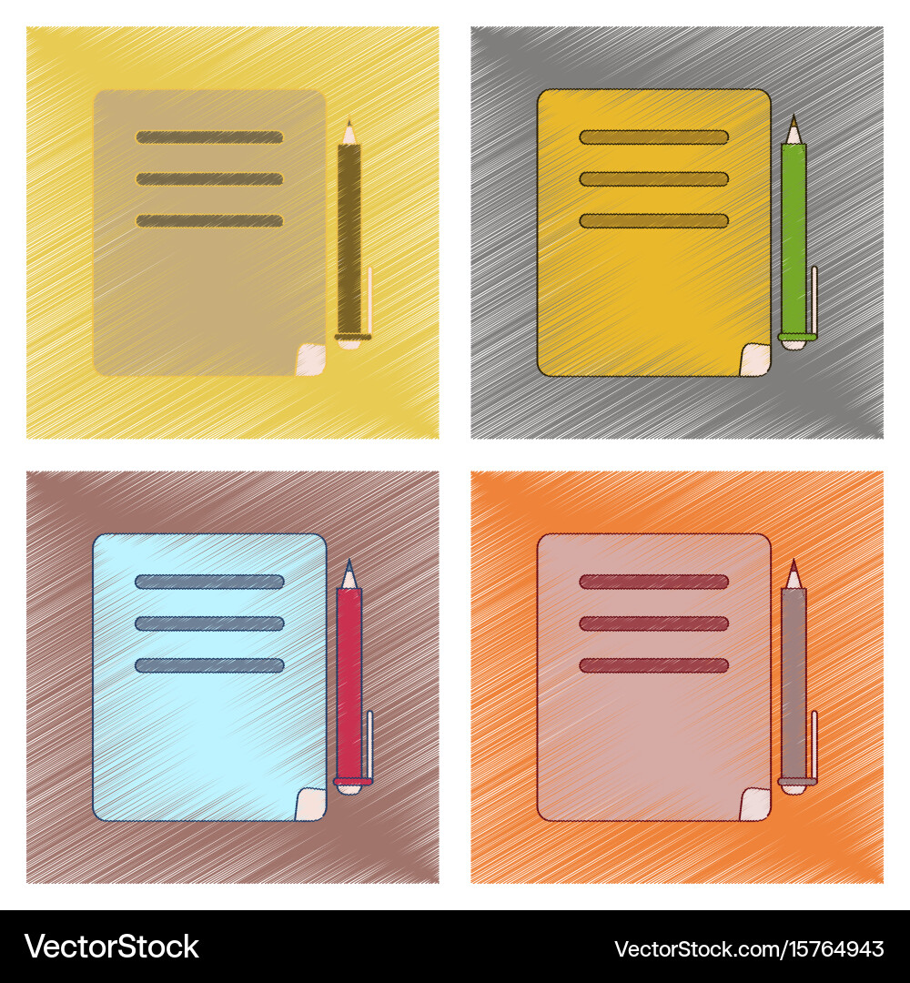 Assembly flat shading style icon notebook and pen vector image