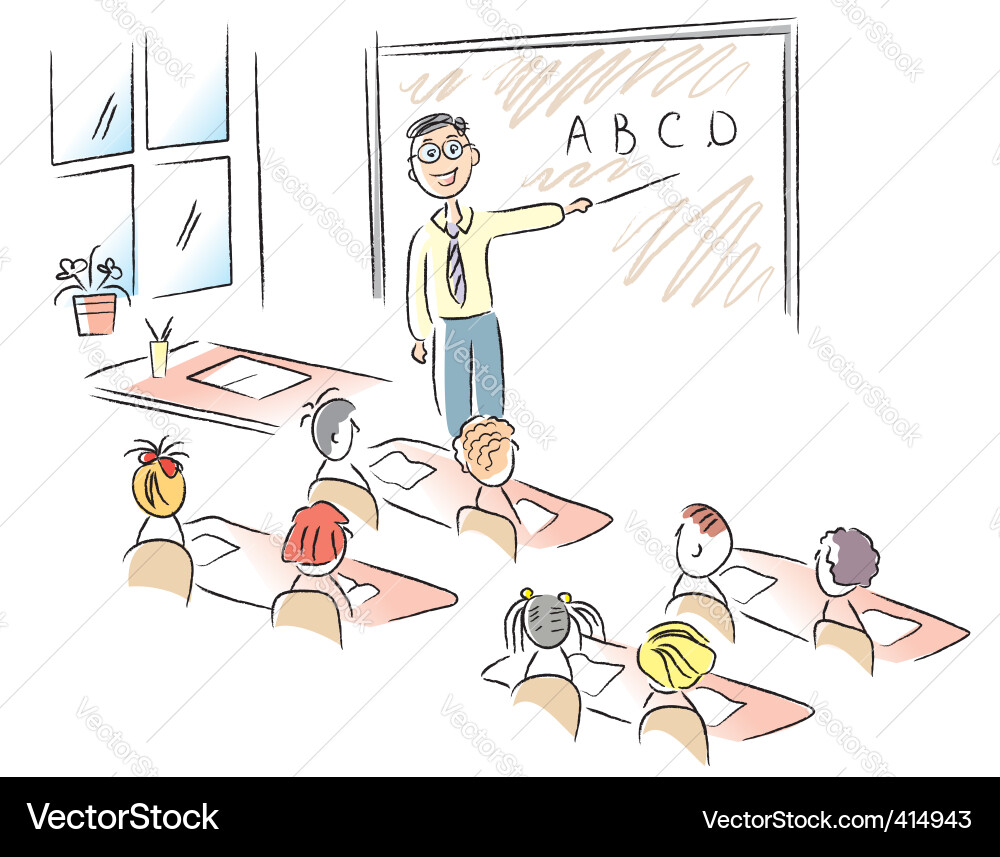 Child in Classroom Setting vector image