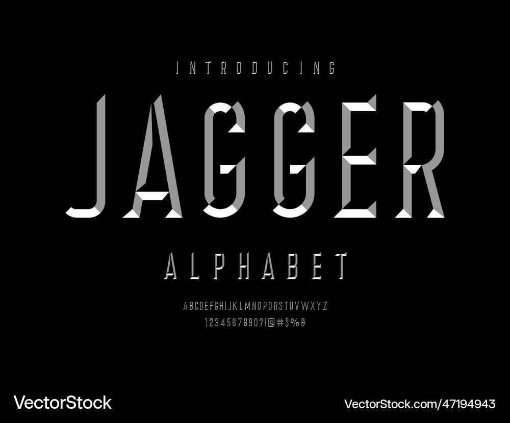 Chisel Lettering Set vector image