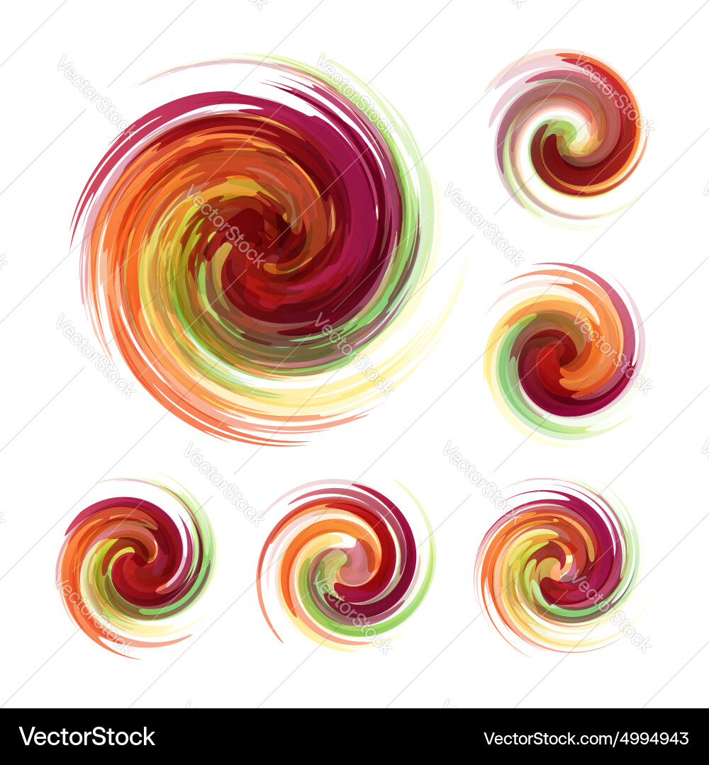 Colorful abstract icon set dynamic flow vector image