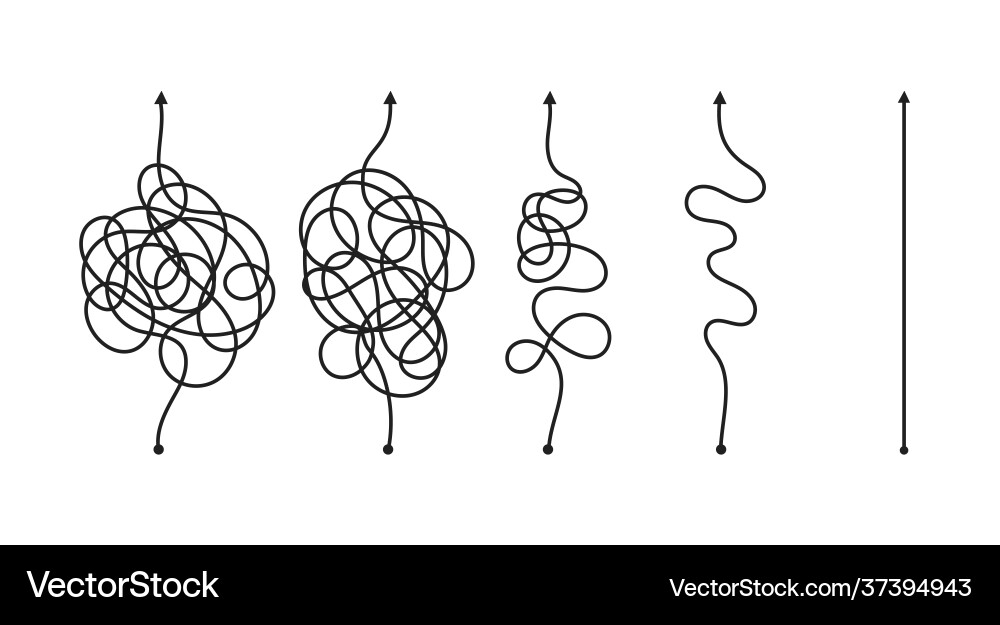Complex and easy simple way from start to end Vector Image