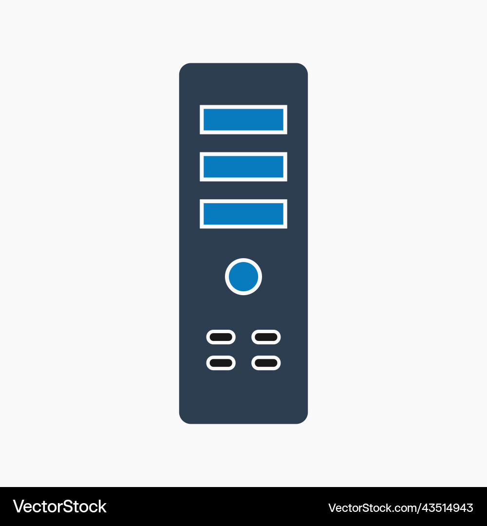 Computer cpu icon flat style eps vector image