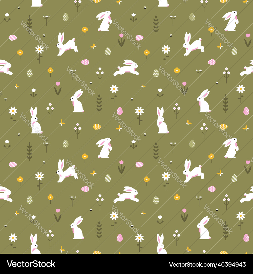 Easter Meadow Pattern Vector Image