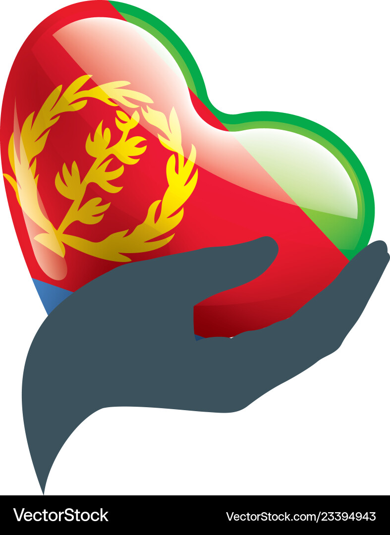 Eritrea flag on a white Eritrea flag on a white vector image