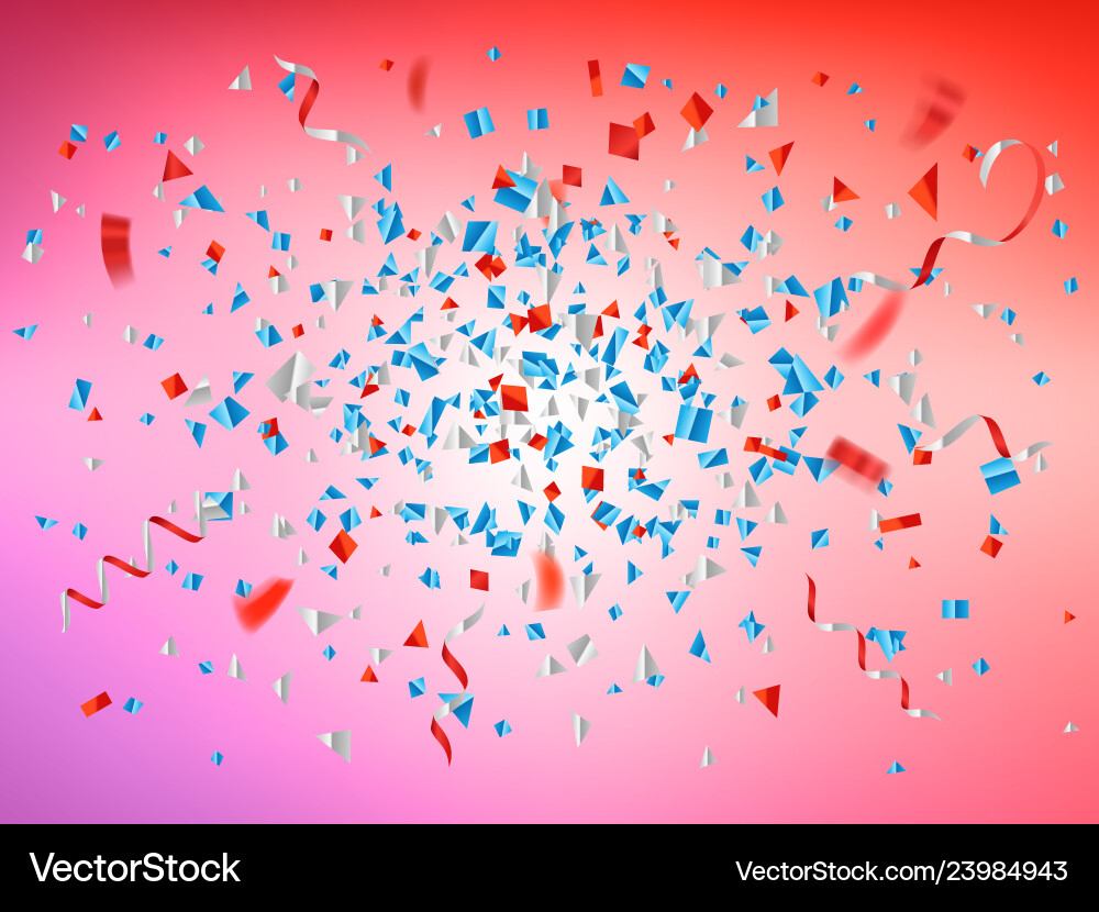 Explode template with confetti particles Explode template with confetti particles vector image