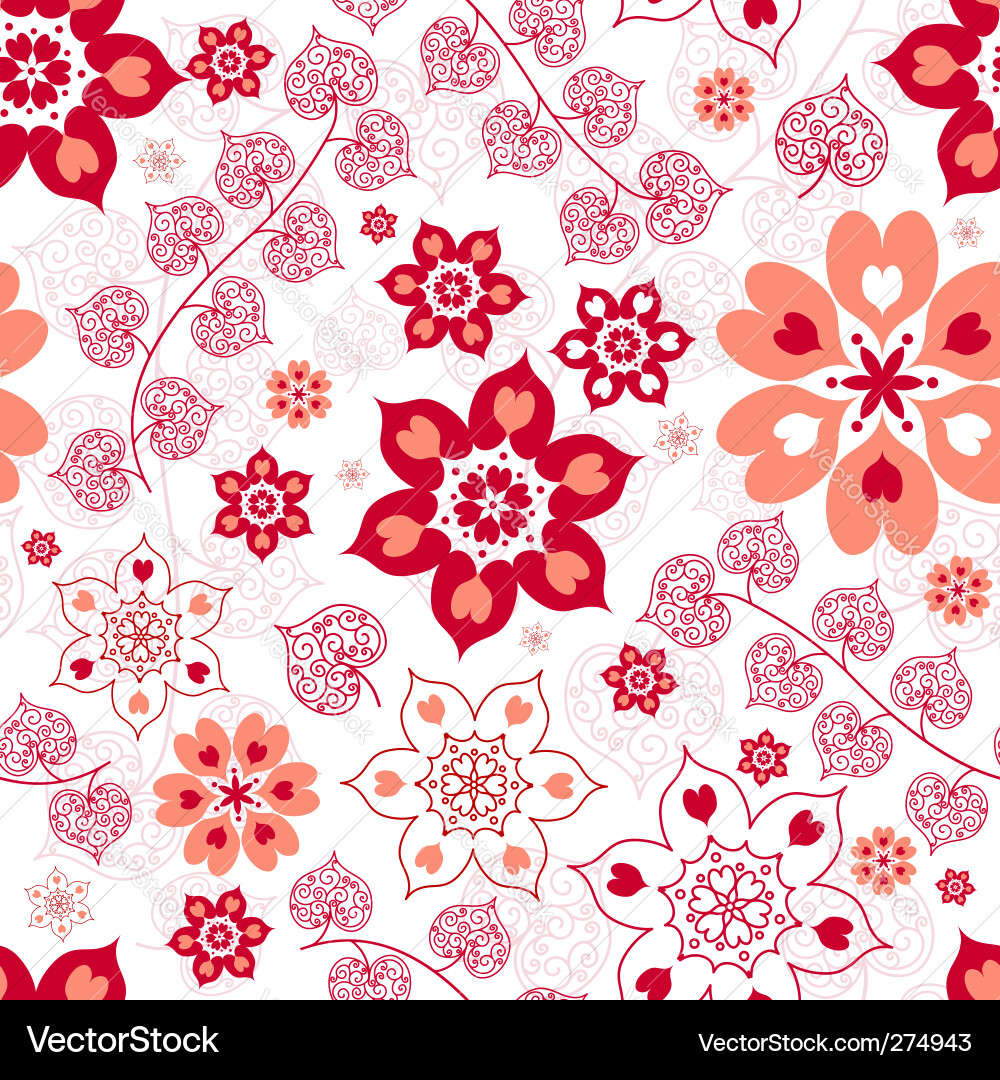 Floral Heart Pattern vector image