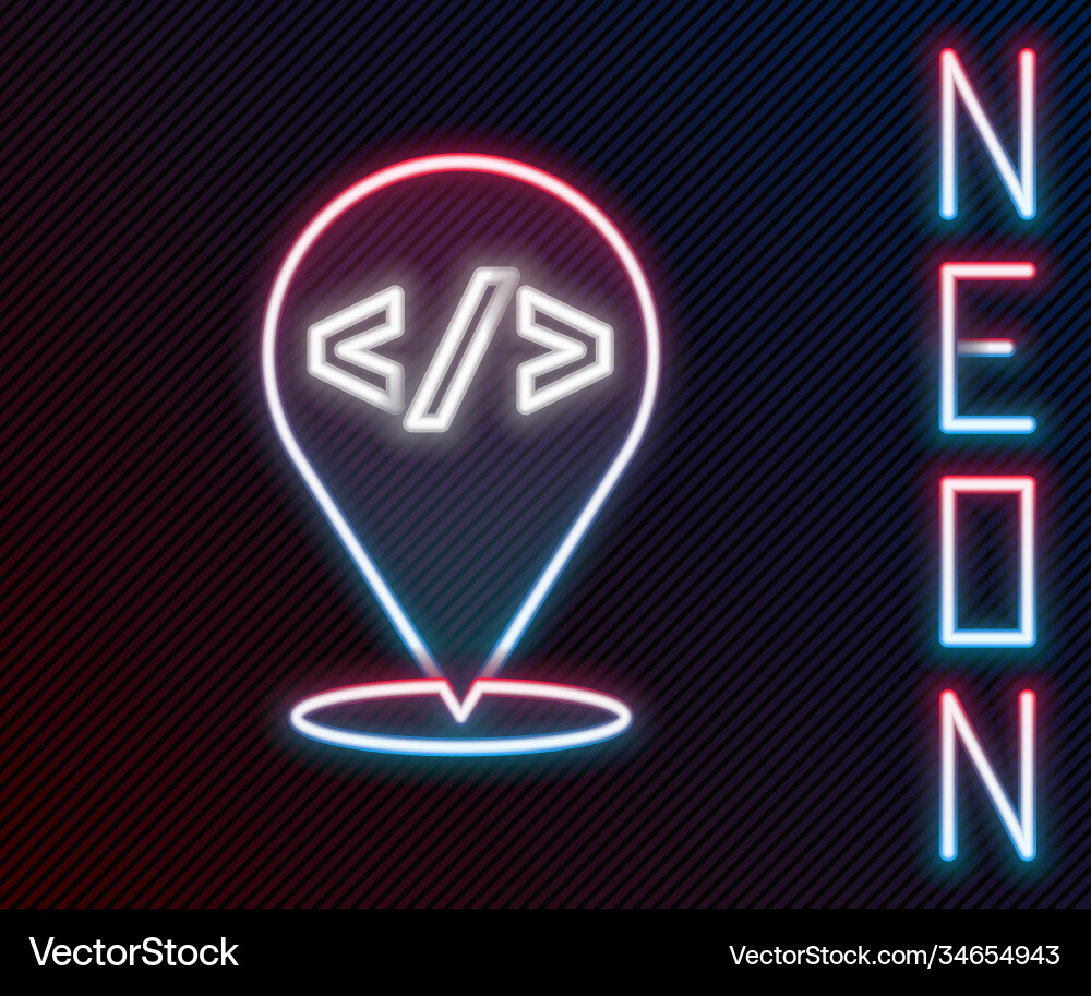 Glowing neon line web design and front end Glowing neon line web design and front end vector image