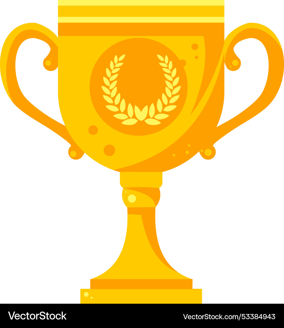 Gold cup trophy victory Royalty Free Vector Image