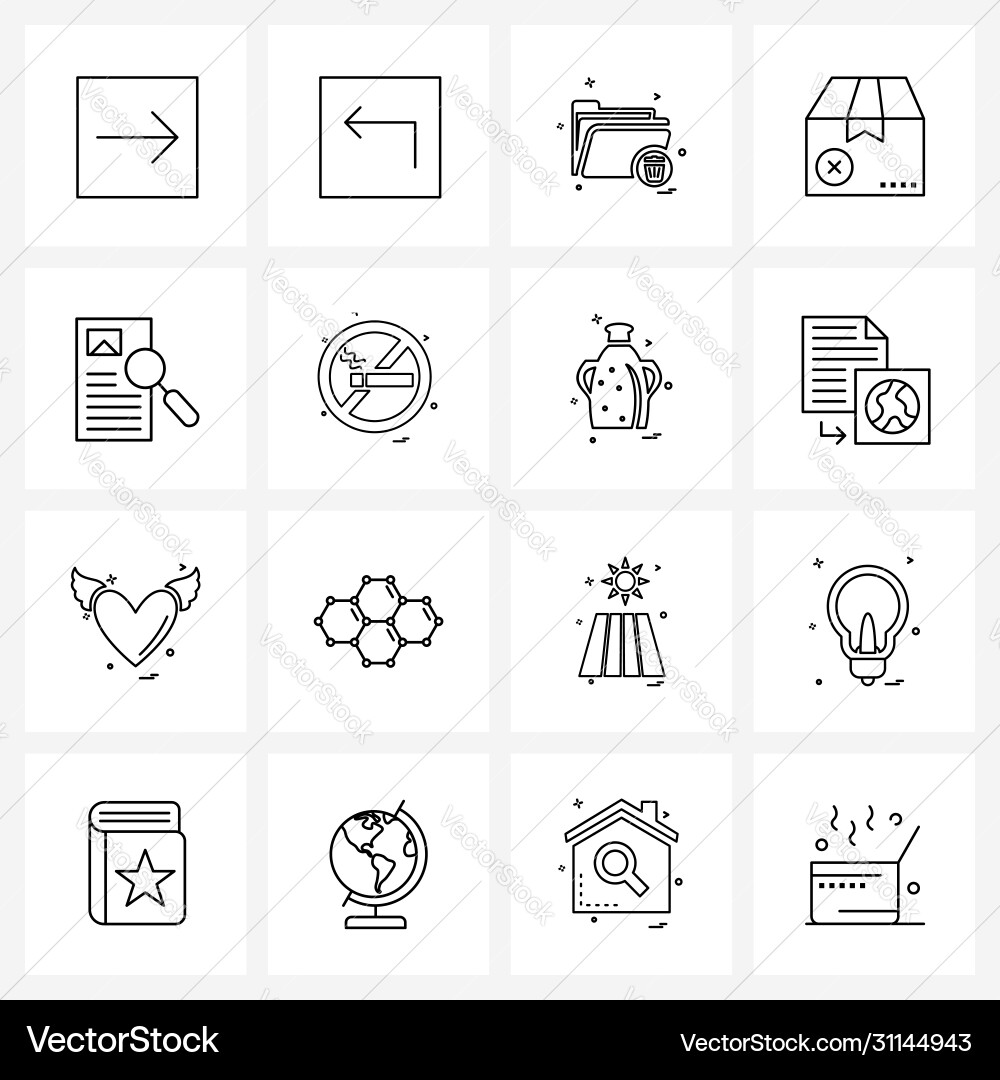 Isolated symbols set 16 simple line icons Vector Image