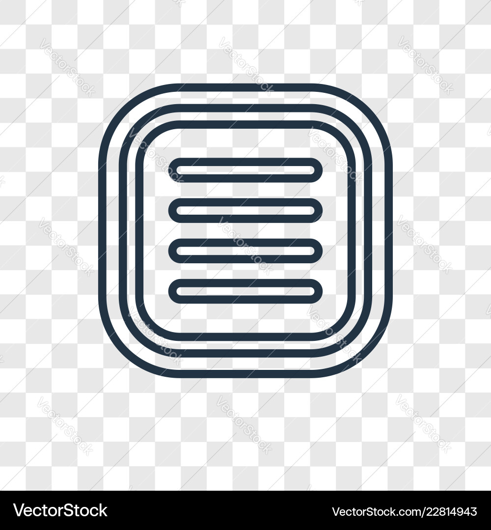 Menu concept linear icon isolated on transparent vector image