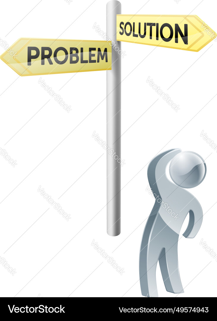 Problem or solution choice vector image