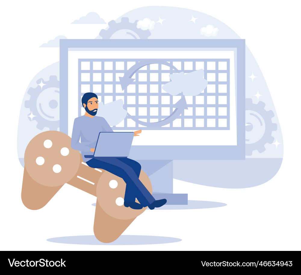 Programming team concept computer games virtual vector image