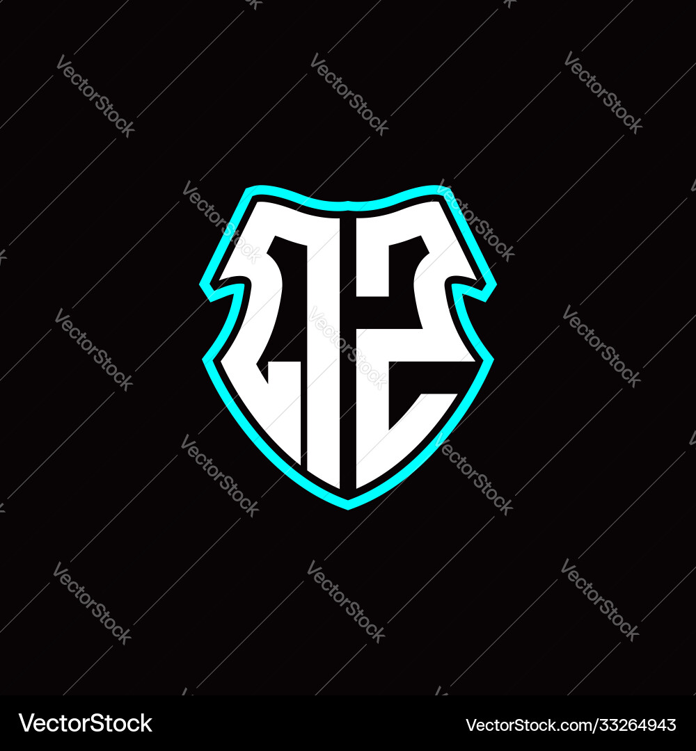 Q z initial logo design with a shield shape Q z initial logo design with a shield shape vector image