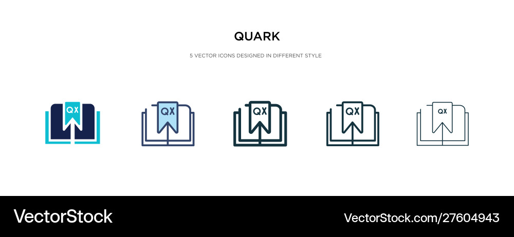 Quark icon in different style two colored Quark icon in different style two colored vector image