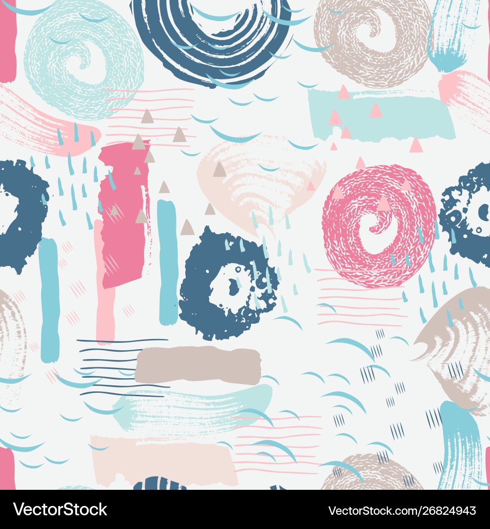 Seamless pattern with abstract shapes Vector Image
