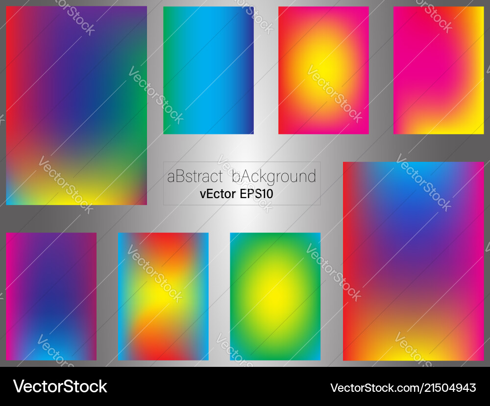 Set of gradient mesh color background modern Set of gradient mesh color background modern vector image
