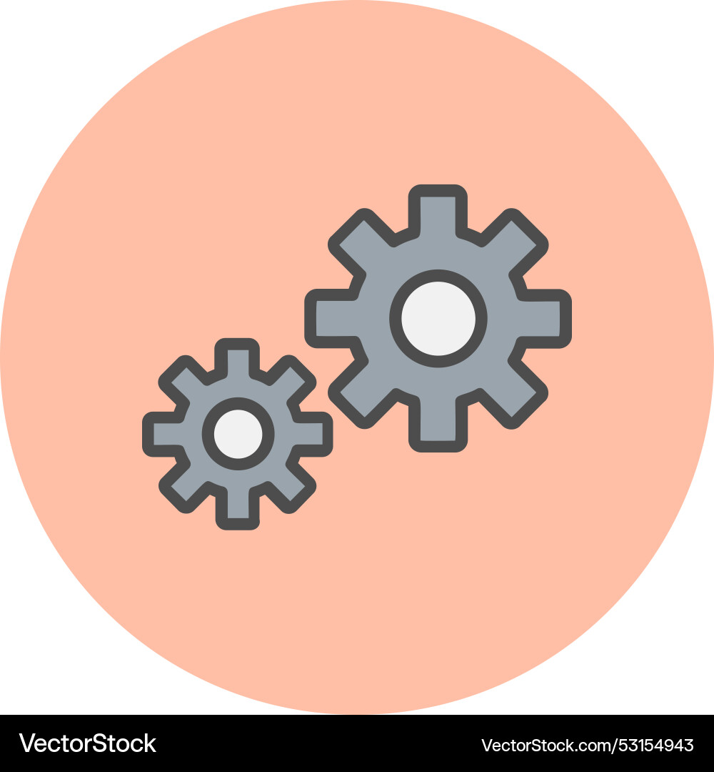 Setting line filled circle icon vector image